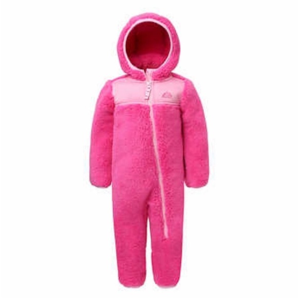 Snozu Pink Fleece Kids Footies - Picture 2 of 16